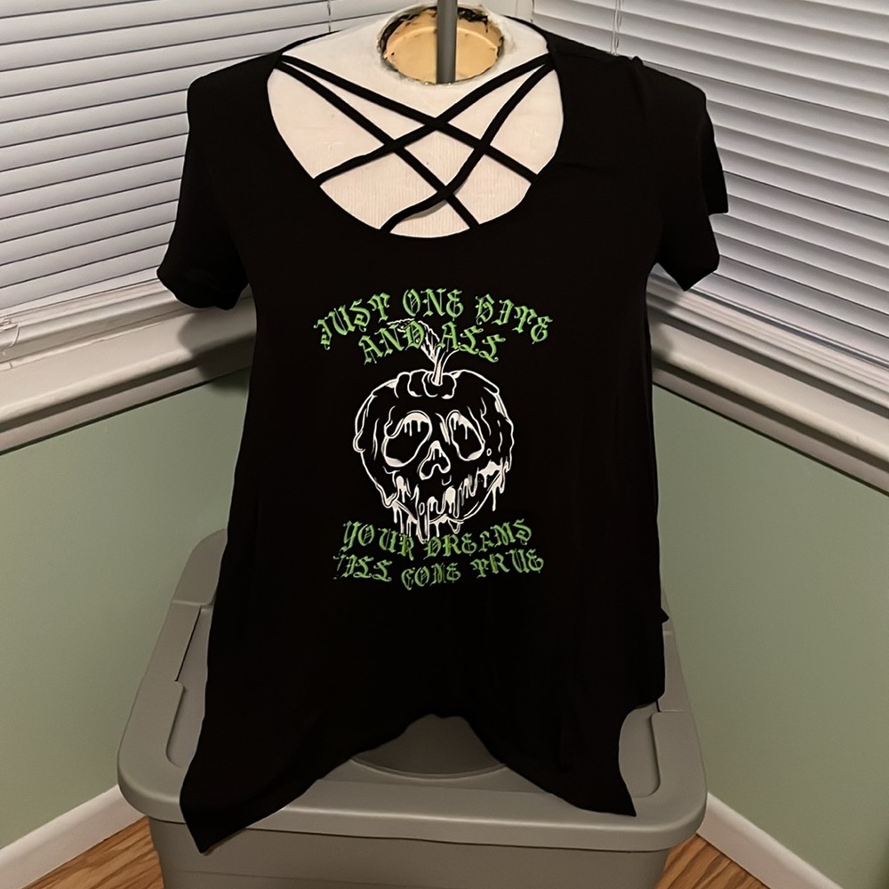 Disney Villains Poison Apple Strappy Girls T-Shirt Med